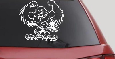 Muscular Bald Eagle Decal for Car Truck Window Sticker