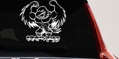 Muscular Bald Eagle Decal for Car Truck Window Sticker