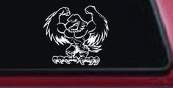 Muscular Bald Eagle Car or Truck Window Decal Sticker