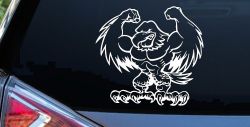 Muscular Bald Eagle Car or Truck Window Decal Sticker