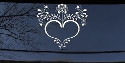 Heart with Flower Vines Car or Truck Window Decal Sticker