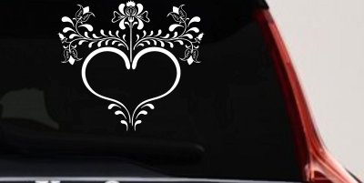 Sweet Heart Flower Vine Decal Vehicle Window Sticker Decor