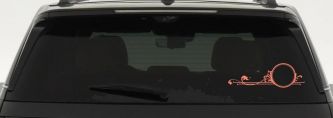 Circle Vine Accents Car or Truck Window Decal Sticker (Coral)