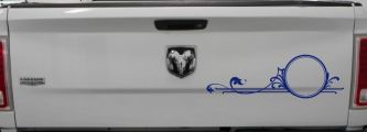 Circle Vine Accents Car or Truck Window Decal Sticker (Navy)