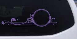 Circle Vine Accents Car or Truck Window Decal Sticker (Purple)