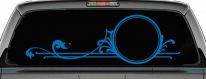 Circle Vine Accents Car or Truck Window Decal Sticker (Sky Blue)
