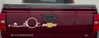 Circle Vine Accents Car or Truck Window Decal Sticker (White)