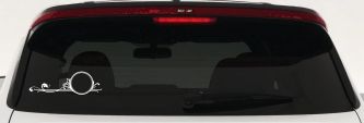 Circle Vine Accents Car or Truck Window Decal Sticker (White)