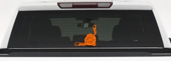 Rose Inside Corner Flowers And Vines Car or Truck Window Decal Sticker (Orange)