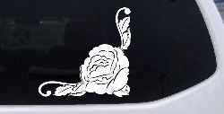 Rose Inside Corner Flowers And Vines Car or Truck Window Decal Sticker