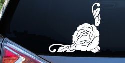 Rose Inside Corner Flowers And Vines Car or Truck Window Decal Sticker