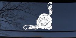 Rose Inside Corner Flowers And Vines Car or Truck Window Decal Sticker