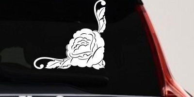 Rose Flower Vine Car Decal Sticker - Window & Truck Vinyl Art