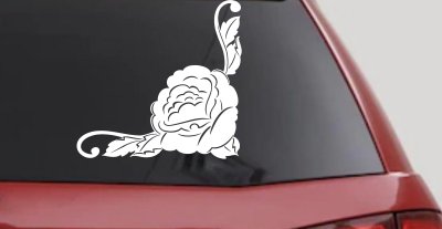 Rose Flower Vine Car Decal Sticker - Window & Truck Vinyl Art