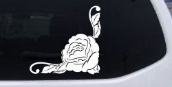Rose Inside Corner Flowers And Vines Car or Truck Window Decal Sticker