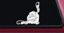 Rose Inside Corner Flowers And Vines Car or Truck Window Decal Sticker