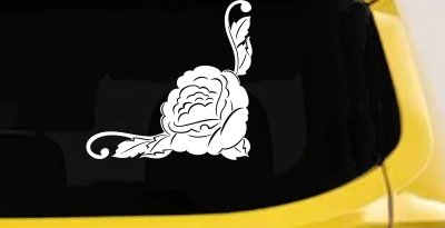 Rose Flower Vine Car Decal Sticker - Window & Truck Vinyl Art