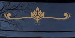 Wide Ornamental Accent Car or Truck Window Decal Sticker (Light Brown)