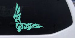 Inside Corner Vine Accent Car or Truck Window Decal Sticker (Mint)