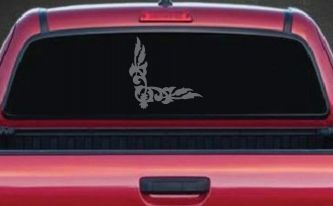 Corner Vine Accent Decal for Car or Truck Windows - Vinyl Sticker (Silver)