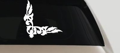 Corner Vine Accent Decal for Car or Truck Windows - Vinyl Sticker