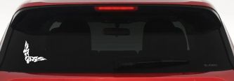 Inside Corner Vine Accent Car or Truck Window Decal Sticker (White)