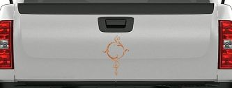 Swirl Circle Car or Truck Window Decal Sticker (Nut Brown)