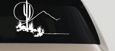 Western Desert Cactus Moon Car Truck Window Vinyl Decal Sticker Art