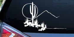 Western Desert Cactus Moon Scene Car or Truck Window Decal Sticker