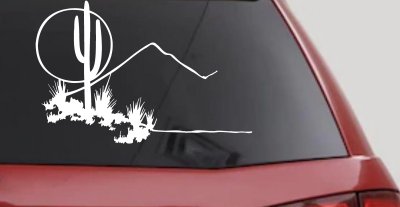 Western Desert Cactus Moon Car Truck Window Vinyl Decal Sticker Art