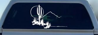 Western Desert Cactus Moon Scene Car or Truck Window Decal Sticker