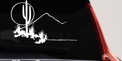 Western Desert Cactus Moon Car Truck Window Vinyl Decal Sticker Art