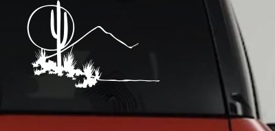 Western Desert Cactus Moon Car Truck Window Vinyl Decal Sticker Art
