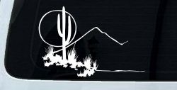 Western Desert Cactus Moon Scene Car or Truck Window Decal Sticker