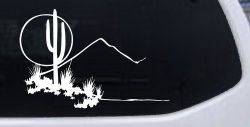 Western Desert Cactus Moon Scene Car or Truck Window Decal Sticker