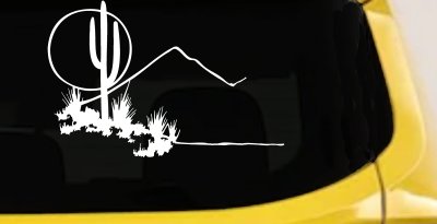 Western Desert Cactus Moon Car Truck Window Vinyl Decal Sticker Art