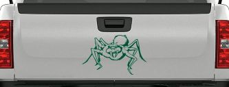 Spider Car or Truck Window Decal Sticker (Dark Green)
