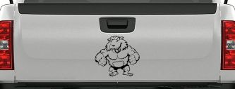 Muscular Beaver Car or Truck Window Decal Sticker (Black)