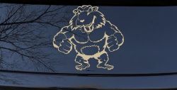 Muscular Beaver Car or Truck Window Decal Sticker (Desert Sand)