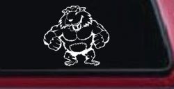 Muscular Beaver Car or Truck Window Decal Sticker
