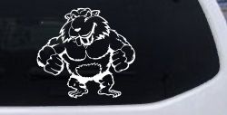 Muscular Beaver Car or Truck Window Decal Sticker