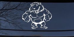 Muscular Beaver Car or Truck Window Decal Sticker