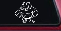 Muscular Beaver Car or Truck Window Decal Sticker