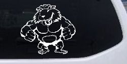 Muscular Beaver Car or Truck Window Decal Sticker