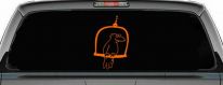 Cute Bird On Swing Car or Truck Window Decal Sticker (Orange)
