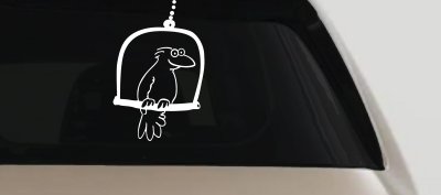 Cute Bird on Swing Decal for Car Truck Window - Vinyl Sticker