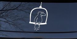 Cute Bird On Swing Car or Truck Window Decal Sticker