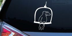 Cute Bird On Swing Car or Truck Window Decal Sticker