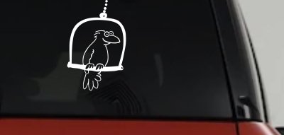 Cute Bird on Swing Decal for Car Truck Window - Vinyl Sticker