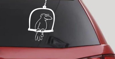 Cute Bird on Swing Decal for Car Truck Window - Vinyl Sticker